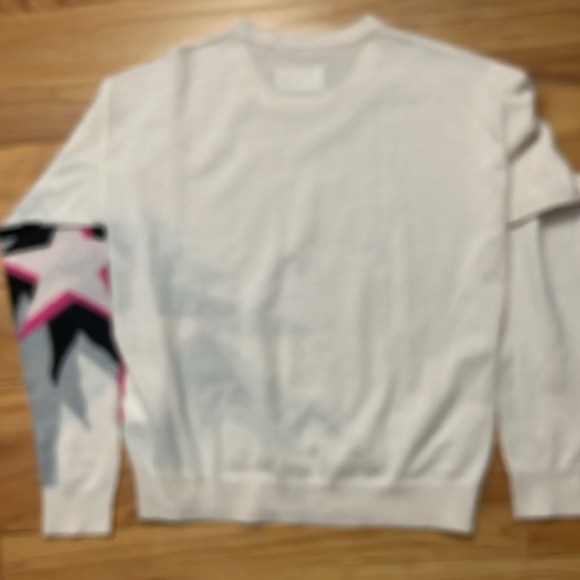 Zadig And Voltaire XS Sweater Ivory Merino Extra Fine Wool ARGILE Star - Picture 5 of 6